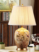 Axyaa Large Ceramic Table Lamp for Living Room or Bedroom - European New Chinese Style