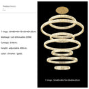 Axyaa Luxury Crystal Pendant Lights Gold/Chrome Circles Hanging Lamp