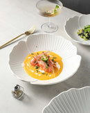 Axyaa 10-Inch Ceramic High-End Soup Bowl White Tableware - Multipurpose Shallow Bowl