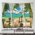 Tropical Ocean Hawaiian Landscape Tapestry for Axyaa Home Decor