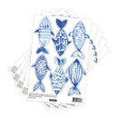 Axyaa Blue Geo Fish Wall Decals for Boy's Room