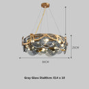 Axyaa Minimalist Glass Pendant Light in Gold Iron for Luxury Living Room