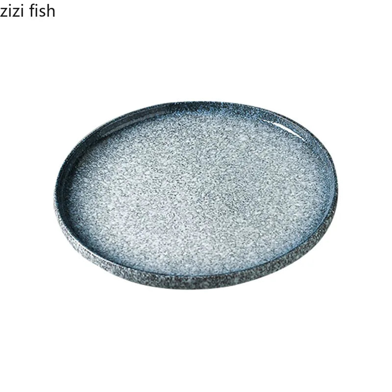Axya Ceramic Steak Plate: Retro Creative Restaurant Tableware, Sushi, Pasta, Desserts