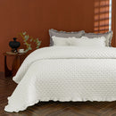 Axyaa Ruffle Pillowcase Set, Quilted Cotton Cover, White, 50*75cm