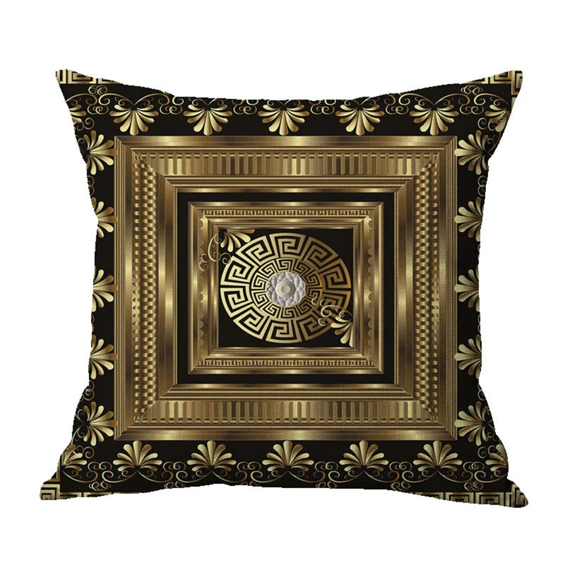 Axyaa Black Gold Line Cushion Cover Pillow Case, Home Decor for Living Room.