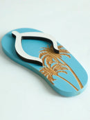 Boho Wood Palm Tree Flip-Flop by Axyaa: Tropical Style Desktop Ornament for Summer Display