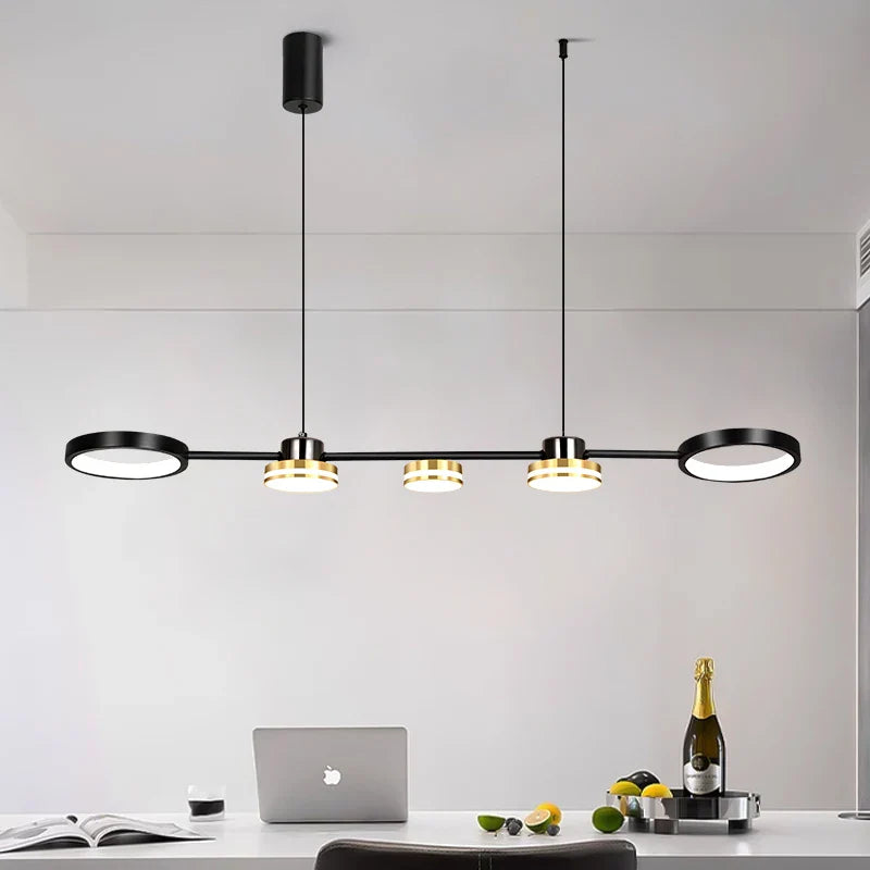 Axyaa Modern LED Linear Chandelier for Kitchen Island, Dining, Living Room & Office