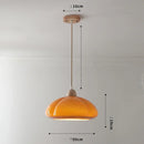 French Cream Pumpkin Pendant Light by Axyaa: Wooden Glass Small Chandelier for Home or Restaurant