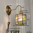 Axyaa Colorful Cube LED Wall Sconce Copper Glass E27 Vanity Light