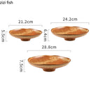 Axyaa Ceramic High-Footed Seafood Sashimi & Sushi Plates Set - Retro Restaurant Tableware