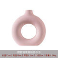Axyaa Ceramic Donut Vase White Nordic Home Decor Arrangement Holder