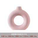 Axyaa Ceramic Donut Vase White Nordic Home Decor Arrangement Holder