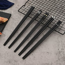 Axyaa Portable Black Alloy Chopsticks Set for Sushi and Korean Cuisine