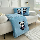 Axyaa Panda Flannel Cushion Quilt Pillow - Cute 2 in 1 Sofa Car Office Decor