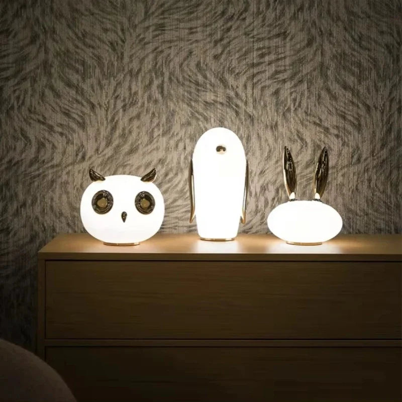 Axyaa Animal Bedside Lamp: Art Deco Table Lamp for Living Room, Bedroom, Children's Room