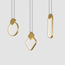 Axyaa Nordic Brass LED Pendant Chandelier Cozy Modern Bedroom Light Fixtures