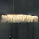 Axyaa Modern Nordic Circle Chandelier: Round Tassel Design for Stylish Home Lighting