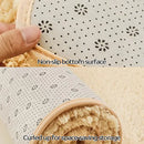 Axyaa Plush Khaki Faux Lambswool Rug | Thick Fluffy Anti-Slip Carpet for Home Decor