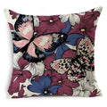 Axyaa Linen Butterfly Cushion Cover 45x45cm - Decorative Pillow Case for Sofa & Bed