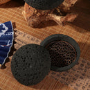 Black Quartz Stone Planet Bowl by Axyaa: Volcanic Stone Tableware for Molecular Cuisine