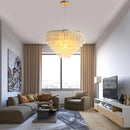 Axyaa Nordic Shell Chandelier LED Pendant Lamp Gold Chrome Round Modern Hanging Chandeliers