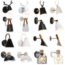 Nordic Wood Wall Sconce Lights by Axyaa - Modern E27 LED Lamp for Home Decor