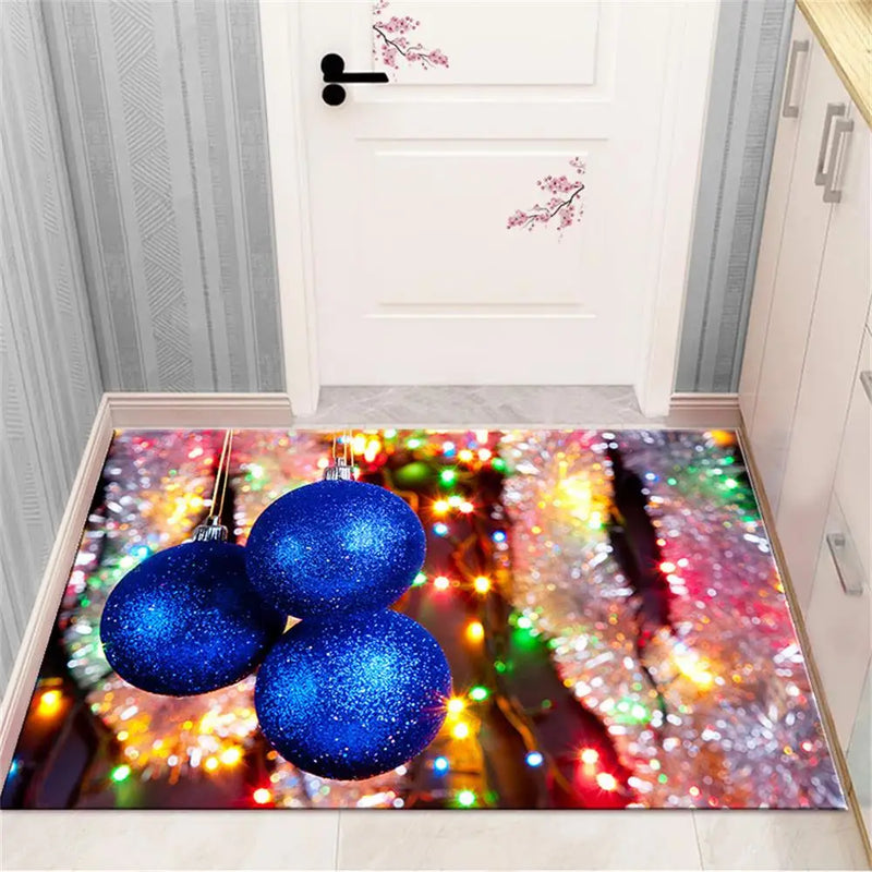 Axyaa Christmas & New Year Home Decor Door Mat - Anti-Slip Floor Rug