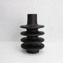 Axyaa Geometric Circle Spiral Black Resin Flower Vase Home Decoration Accessories