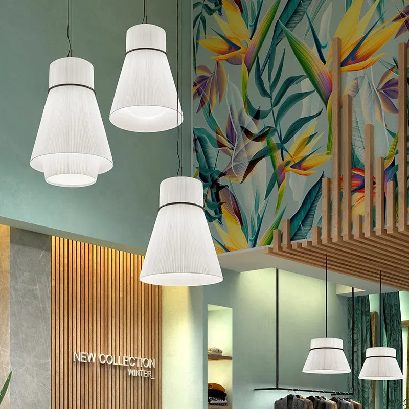 Axyaa Wabi Sabi Fabric Chandelier Nordic Style Pendant Light for Home Decoration