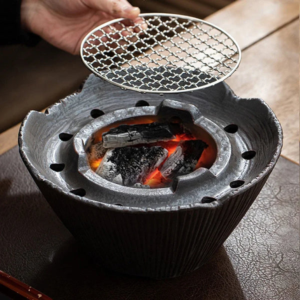 Axya Indoor Carbon Fire BBQ Tea Stove with Teapot Ceremony for Outdoor Tea Brewing