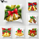 Axyaa Christmas Bell Red Throw Pillow Cover