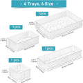Axyaa Acrylic Desk Drawer Organizers Set Clear Makeup Storage Box & Bathroom Organizer