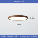 Axyaa Wood Grain LED Ceiling Light: Modern, Ultrathin, Walnut Finish for Home & Restaurant