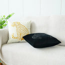 Axyaa Gold Leopard Velvet Pillow Case, 45x45cm Luxury Embroidered Cushion Cover for Home Decor