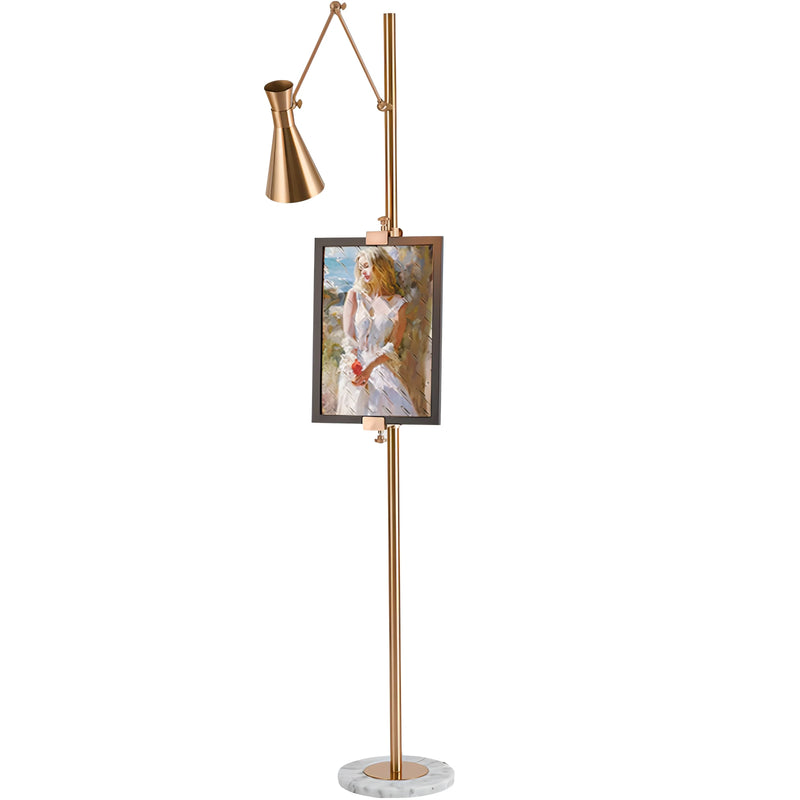 Axyaa Modern Metal Marble LED Gold Floor Lamp for Home Decor