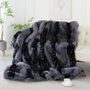 Axyaa Luxury Faux Fur Fluffy Blanket for Beds & Sofa - High-End Soft Decorative Throw