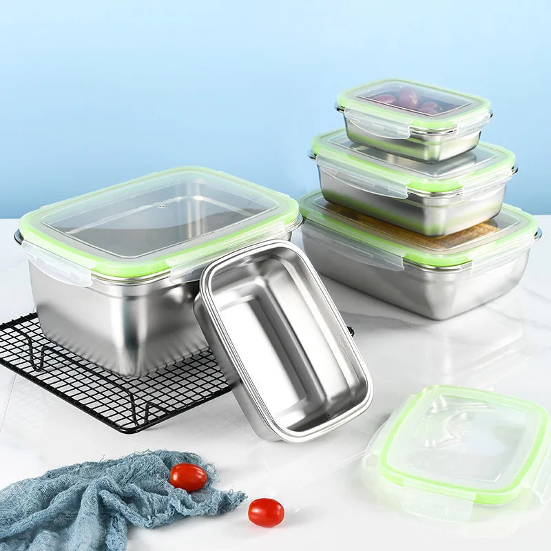 Axyaa Stainless Steel Fresh-keeping Lunch Box with Leak Proof Lid
