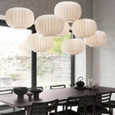 Axyaa Retro White Silk Pendant Light: French Nordic E27 Chandelier