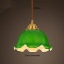 Axyaa Green Glass LED Pendant Lights with Copper Finish