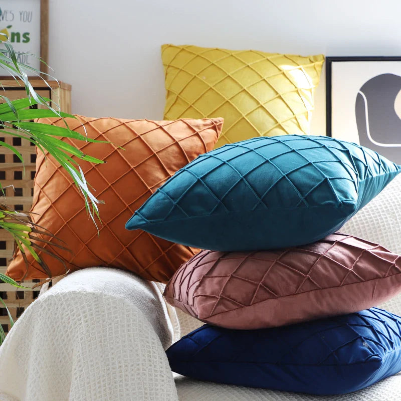 Velvet Nordic Style Cushion Cover - Axyaa Brand Ultra Soft Throw Pillowcase