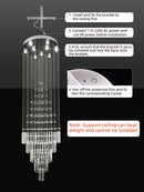 Axyaa Nordic Crystal Chandelier for Kitchen Island Living Room Staircase LED Lighting