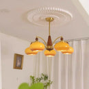 Axyaa Pink White Glass Ball Chandelier for Girl's Room or Kitchen