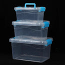 Axyaa Plastic Storage Bins with Lids - Stackable Clear Containers for Craft Organization