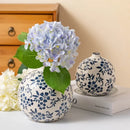 Axyaa Blue White Porcelain Vase Retro Chinese Wine Medieval Ceramics Home Decor