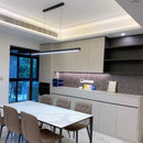 Axyaa Walnut Wood LED Chandelier Straight Strip Light