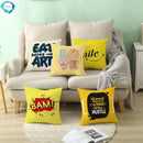 Axyaa Summer Ice Cream Cushion Cover - Yellow Fashion Home Decor