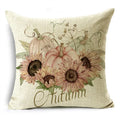 Axyaa Fall Pumpkin Sunflowers Linen Throw Pillowcase - Office, Bedroom Decor