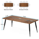 Axyaa 6FT Conference Table: Modern Industrial Meeting Room Desk with Metal Legs