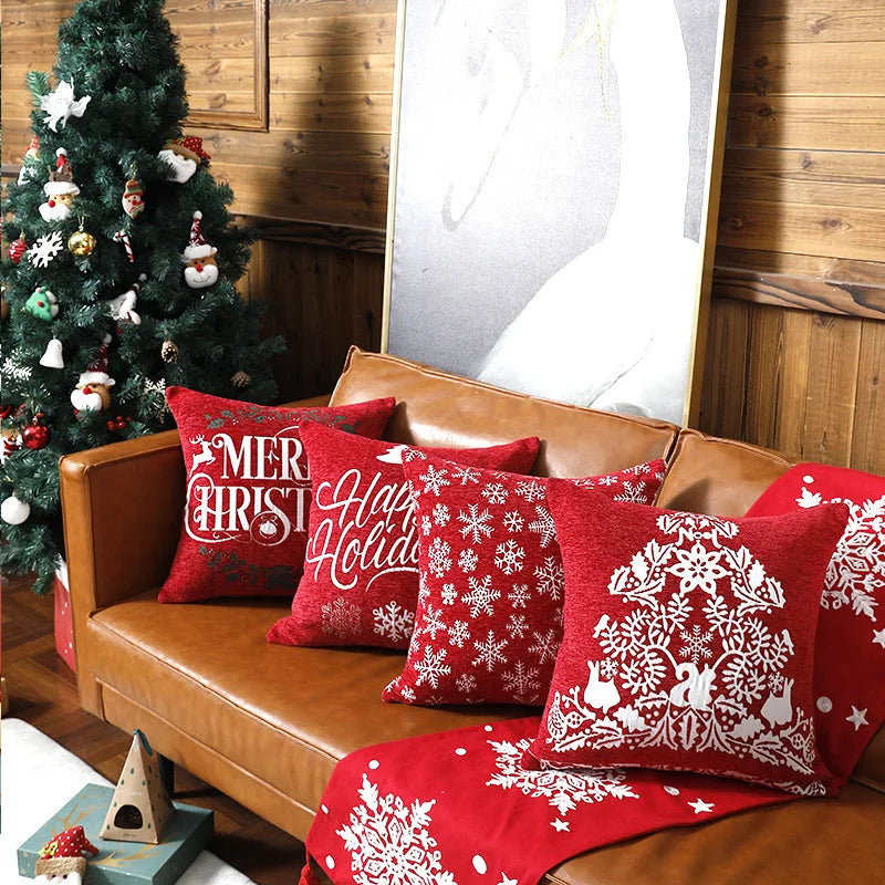 Axyaa Christmas Couch Pillows 45x45 Modern Xmas Home Decor Sofa Cushions