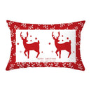 Axyaa Snowman Alphabet Print Pillowcase - Festive Rectangular Cushion Cover